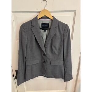 Banana Republic Women's Gray Wool Two Button Blazer Jacket Suit‎ Separate Size 4